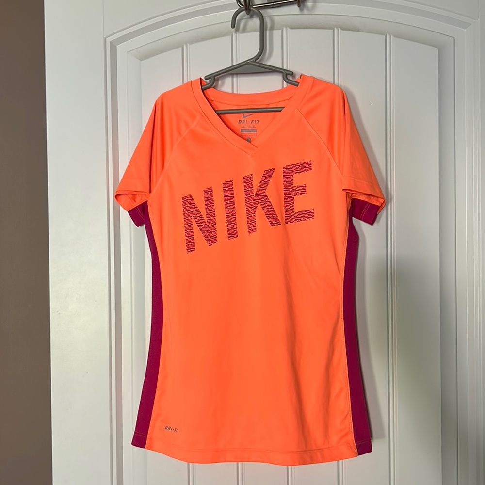 Girls Nike Dri-fit bright orange tshirt